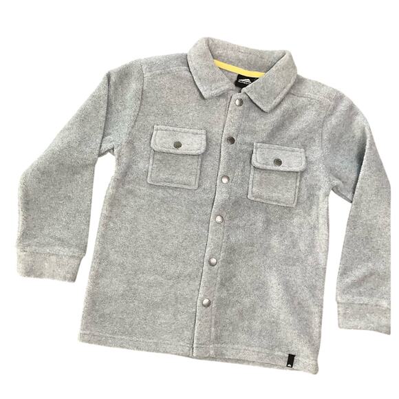Quiksilver Other - Quiksilver Boys Gray Fleece Shirt Jacket Size Small NWT